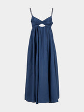 Zimmermann Dark Blue Ascension Twist Front Linen Dress