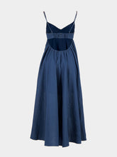 Zimmermann Dark Blue Ascension Twist Front Linen Dress