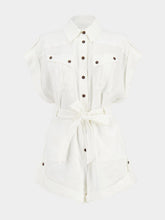 Zimmermann Ivory Rhiannon Cuffed Linen Playsuit