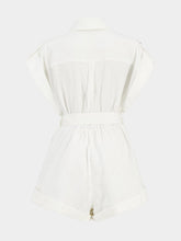 Zimmermann Ivory Rhiannon Cuffed Linen Playsuit