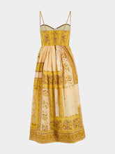 Zimmermann Mustard Bandana Lucky Corset Midi Dress