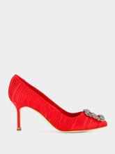 Manolo Blahnik Red Satin Hangisi Pumps