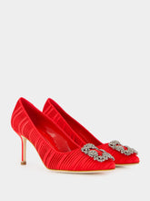 Manolo Blahnik Red Satin Hangisi Pumps