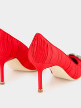 Manolo Blahnik Red Satin Hangisi Pumps