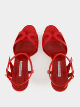 Manolo Blahnik Red Calf Leather Ankle Strap Sandals