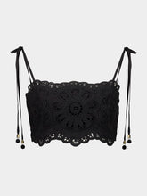 Zimmermann Black Rhiannon Embroidered Cropped Bodice