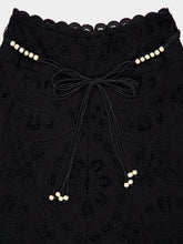 Zimmermann Black Rhiannon Embroidered Midi Skirt