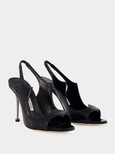 Manolo Blahnik Minza Black Slingback Sandals