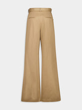 Gabriela Hearst Camel Norman Wide-Leg Cotton Trousers