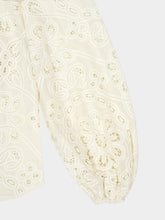 Zimmermann Ivory Rhiannon Embroidered High-Neck Blouse