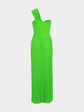 Gabriela Hearst Peridot Green Altura One-Shoulder Maxi Dress