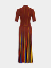 Gabriela Hearst Burnt Sienna Calypso Pinstripe Knit Dress
