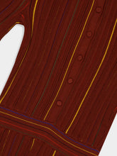 Gabriela Hearst Burnt Sienna Calypso Pinstripe Knit Dress