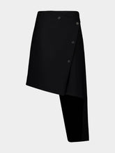 Courrèges Black Oblique Polywool Skirt