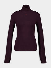 Courrèges Burgundy Interlock Mockneck Sweater