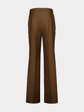 Gabriela Hearst Vesta Flare Pant in Chestnut Wool Silk