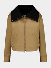 Courrèges Taupe Cotton Canvas High-Collar Jacket