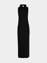 Courrèges Black High-Collar Crepe Maxi Dress