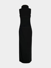 Courrèges Black High-Collar Crepe Maxi Dress