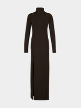 Courrèges Cold Brown High-Neck Viscose Maxi Dress