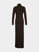 Courrèges Cold Brown High-Neck Viscose Maxi Dress