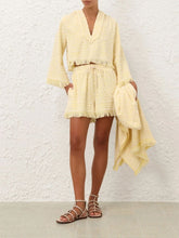 Zimmermann Yellow Cream Coco Towelling Hooded Top
