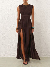 Zimmermann Chocolate Brown Illuminate Column Dress