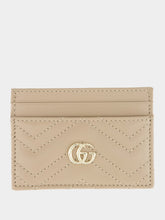 Gucci Taupe GG Marmont Leather Card Case