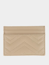 Gucci Taupe GG Marmont Leather Card Case
