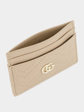 Gucci Taupe GG Marmont Leather Card Case
