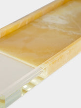 Reflections Copenhagen Clear and Yellow Mad Large Crystal and Onyx Tray