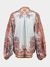 Zimmermann Blue Paisley Flora Aster Silk Blouse