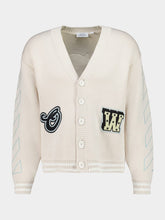 Off-White Cream Star Varsity Knit Cardigan
