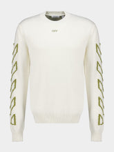 Off-White Cream Diag Outline Knit Jumper
