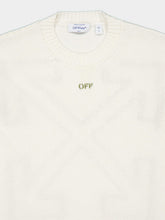 Off-White Cream Diag Outline Knit Jumper
