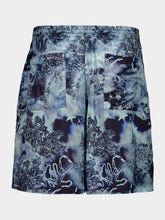 Off-White Blue Printed Viscose Bowling Shorts