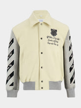 Off-White Relaxed Varsity Wool Denim Jacket