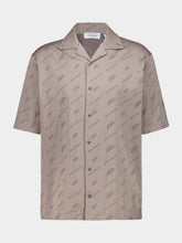 Off-White Stone Bowling Shirt in Cotton Nylon Jacquard