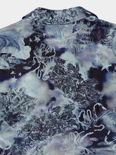Off-White Blue Bowling Shirt in Printed Viscose