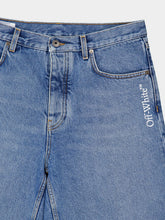 Off-White Light Blue Half Arrow Denim Shorts