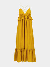 Zimmermann Gold Rhiannon Ruffle Silk Maxi Dress