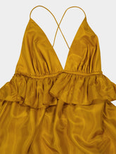 Zimmermann Gold Rhiannon Ruffle Silk Maxi Dress