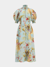 Zimmermann Aqua Palm Floral Billow Maxi Dress
