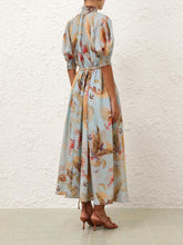 Zimmermann Aqua Palm Floral Billow Maxi Dress