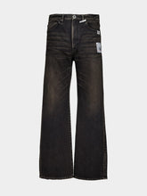 Maison Mihara Yasuhiro Black Vintage-Wash Flared Denim Jeans