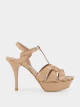 Saint Laurent Dark Pink Tribute Patent Platform Sandals