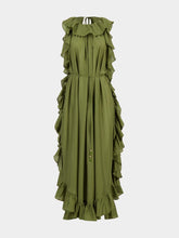 Zimmermann Olive Cascadian Ruffle Midi Dress
