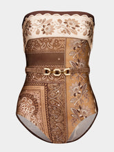 Zimmermann Chocolate Bandana Swimsuit with Belt