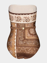 Zimmermann Chocolate Bandana Swimsuit with Belt
