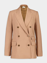 Zimmermann Biscuit Hypnotic Double-Breasted Wool Blazer